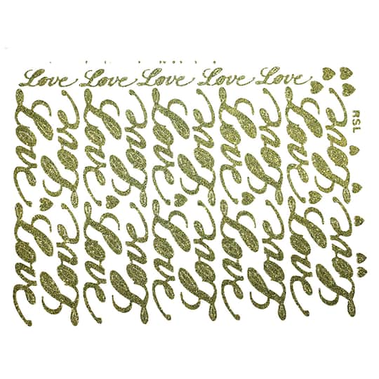 JAM Paper Love Gold Script Floral Adhesive